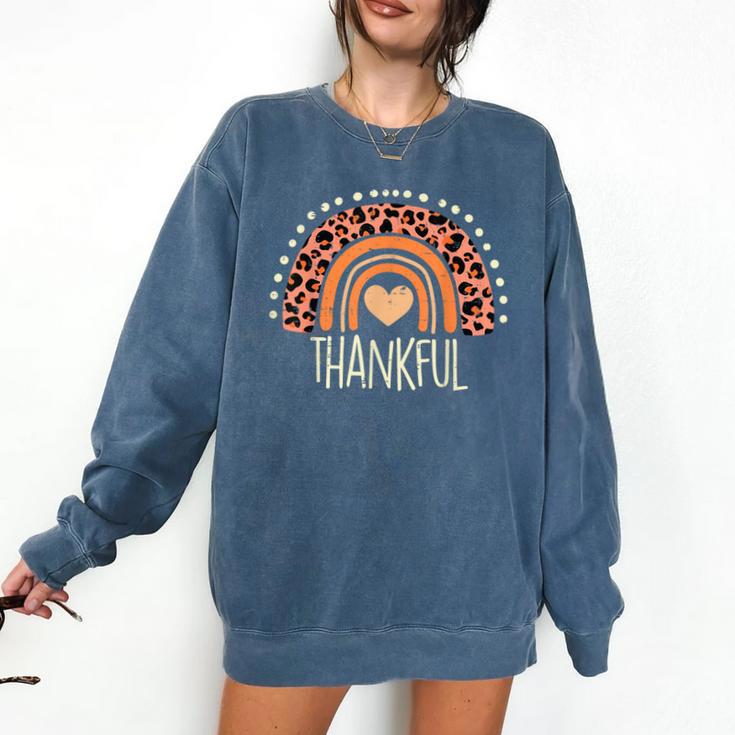 Leopard Rainbow Thankful Thanksgiving Teacher Women Kids Comfort Colors Sweatshirt Leopard Rainbow Thankful Thanksgiving Teacher Women Kids Comfort Colors Sweatshirt