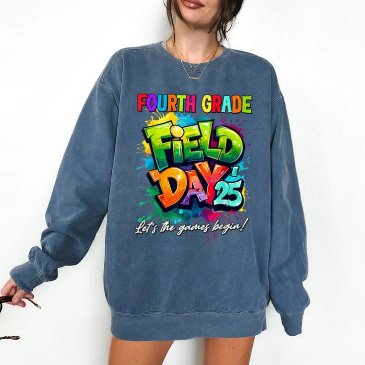 Let The Games Begin Fourth Grade Field Day 2025 Teacher Kid Comfort Colors Sweatshirt Let The Games Begin Fourth Grade Field Day 2025 Teacher Kid Comfort Colors Sweatshirt