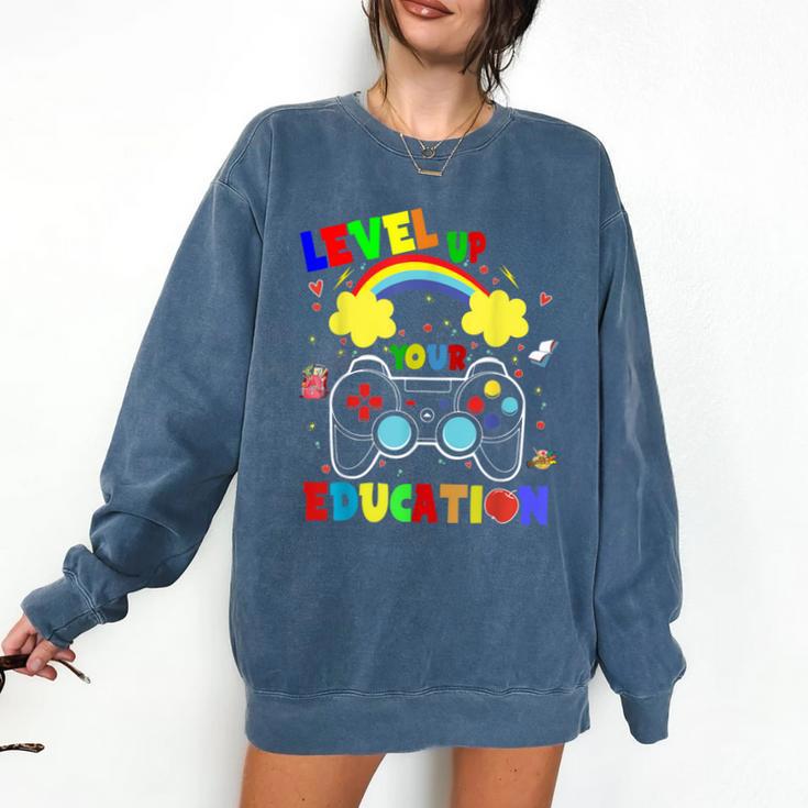 Level Up Your Education Gaming Inspired Teacher Gamers For Men Women Kids Comfort Colors Sweatshirt Level Up Your Education Gaming Inspired Teacher Gamers For Men Women Kids Comfort Colors Sweatshirt