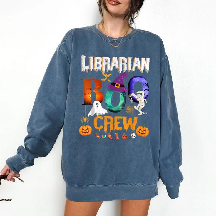 Librarian Boo Crew Teacher Student Halloween Costume Comfort Colors Sweatshirt