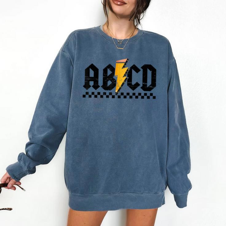 Lightning Pencil Rock'n Roll ABCD Teacher Back To School Kid Comfort Colors Sweatshirt Lightning Pencil Rock'n Roll ABCD Teacher Back To School Kid Comfort Colors Sweatshirt