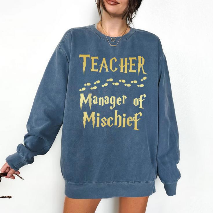 Magical Teacher Manager Of Mischief Birthday Family Party Comfort Colors Sweatshirt Magical Teacher Manager Of Mischief Birthday Family Party Comfort Colors Sweatshirt