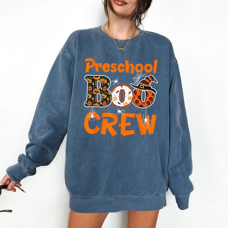 Preschool Boo Crew Halloween Teachers Students Costume Comfort Colors Sweatshirt