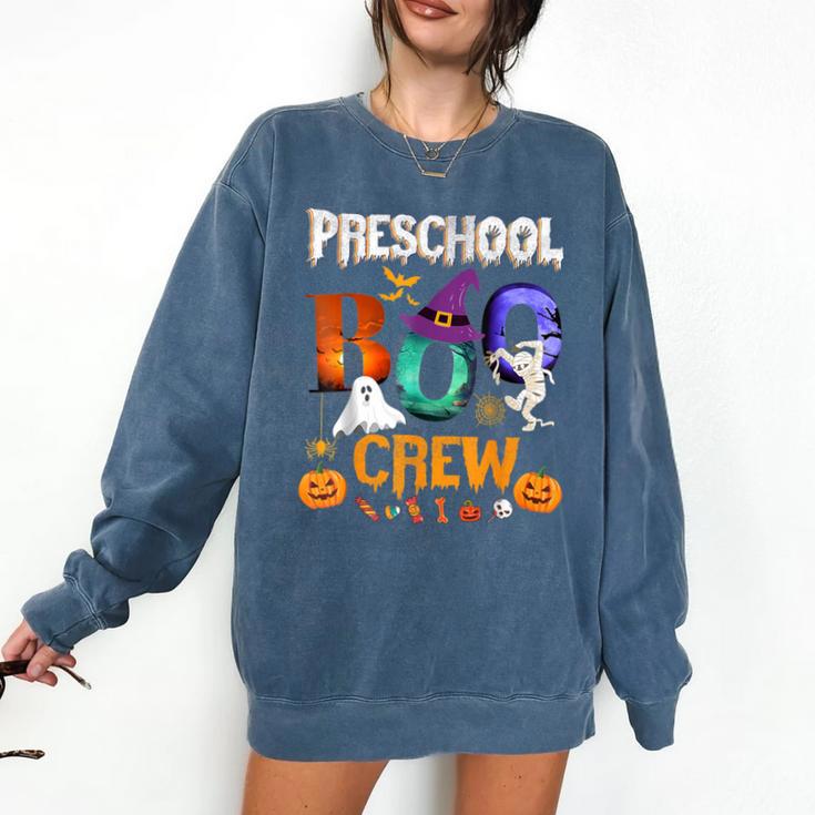 Preschool Boo Crew Teacher Student Halloween Costume Men Women Kids Comfort Colors Sweatshirt