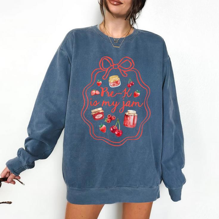 Preschool Pre-K Is My Jam Strawberry Girl Teacher Kids Comfort Colors Sweatshirt