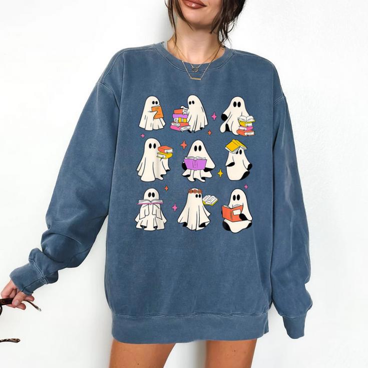 Read More Books Spooky Teacher Halloween Ghost Reading Book Comfort Colors Sweatshirt Read More Books Spooky Teacher Halloween Ghost Reading Book Comfort Colors Sweatshirt