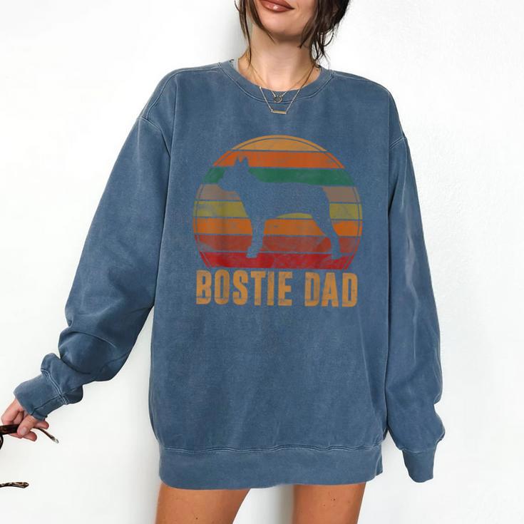 Retro Boston Terrier Dad Dog Owner Pet Bostie Father Comfort Colors Sweatshirt