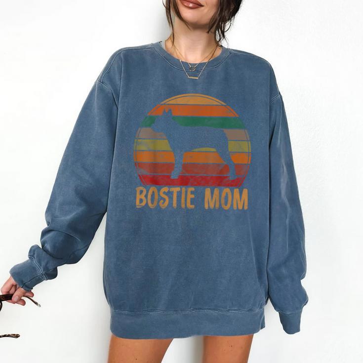 Retro Boston Terrier Mom Dog Mother Pet Bostie Mama Comfort Colors Sweatshirt