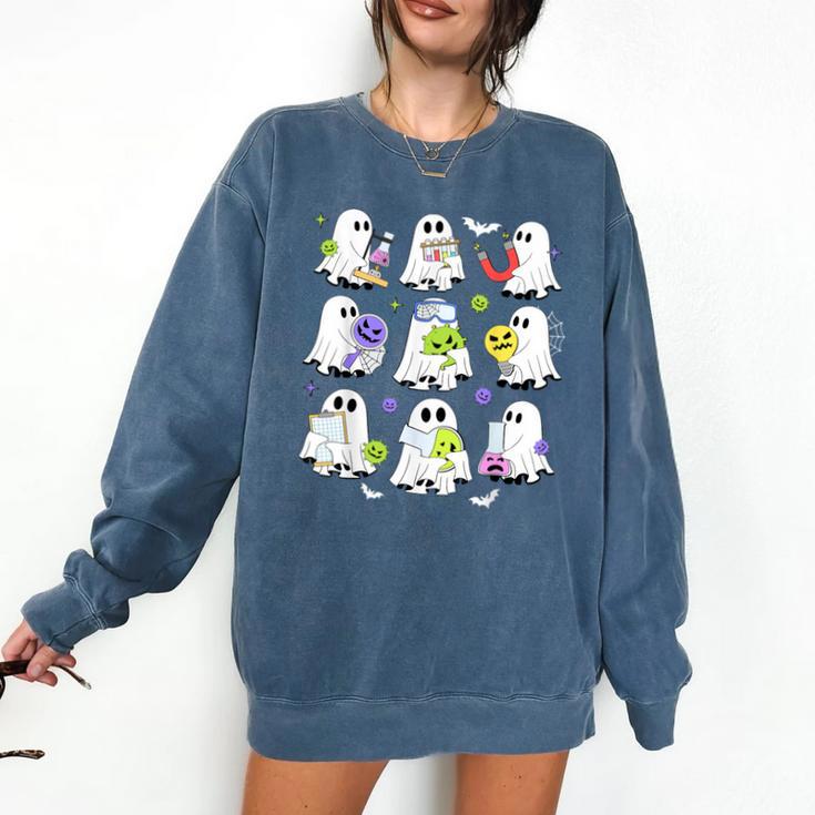 Retro Halloween Science Teacher Ghost Laboratory Teacher Comfort Colors Sweatshirt Retro Halloween Science Teacher Ghost Laboratory Teacher Comfort Colors Sweatshirt