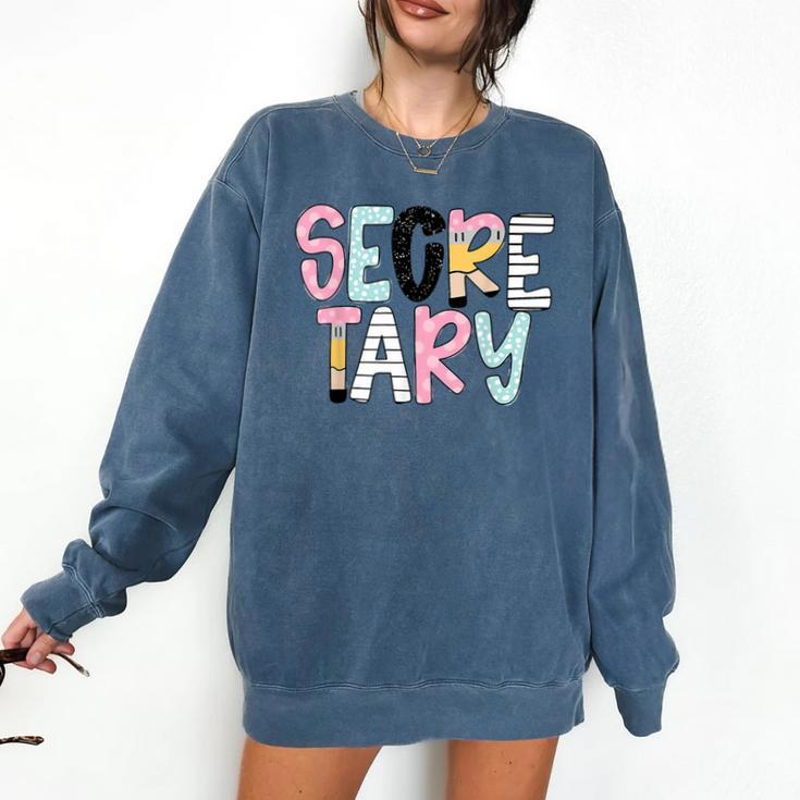 Retro Secretary Back To School Teacher Appreciation Comfort Colors Sweatshirt Retro Secretary Back To School Teacher Appreciation Comfort Colors Sweatshirt