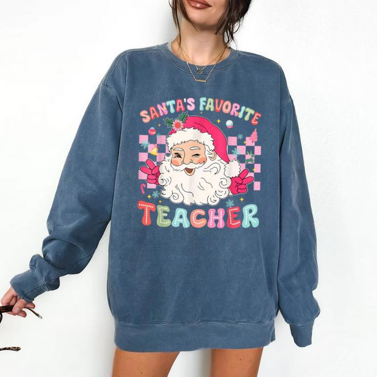 Santa Favorite Teacher Shirt Teacher Christmas Comfort Colors Sweatshirt Santa Favorite Teacher Shirt Teacher Christmas Comfort Colors Sweatshirt