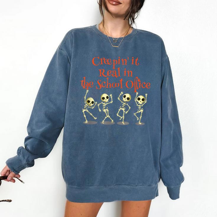 School Office Clerk Creepin' It Real HALLOWEEN Teacher Shirt Comfort Colors Sweatshirt
