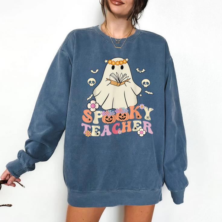 Spooky Teacher Groovy Retro Ghost Teacher Halloween 2023 For Men Women Kids Comfort Colors Sweatshirt Spooky Teacher Groovy Retro Ghost Teacher Halloween 2023 For Men Women Kids Comfort Colors Sweatshirt
