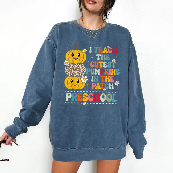 I Teach The Cutest Pumpkins Preschool Teacher Halloween Comfort Colors Sweatshirt