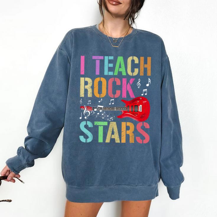 I Teach Rockstars Band Vibes Teacher Rocks My Music Teaching Comfort Colors Sweatshirt