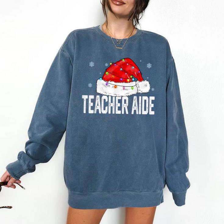 Teacher Aide Christmas Women Family Matching Group Xmas Comfort Colors Sweatshirt