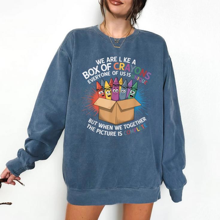 Teacher We Are Like a Box Of Crayons Comfort Colors Sweatshirt Teacher We Are Like a Box Of Crayons Comfort Colors Sweatshirt
