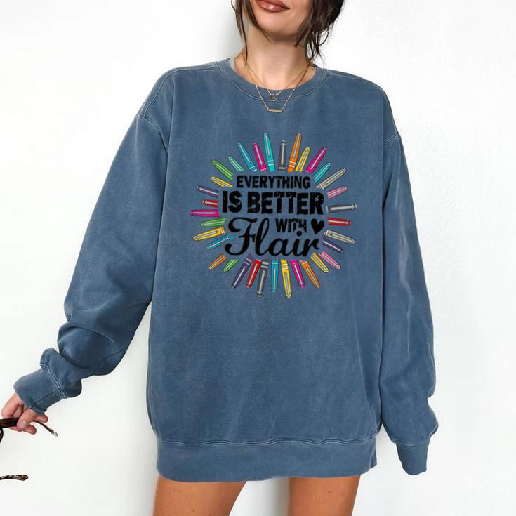 Teacher Flair Pen Art Lover School Supplies Comfort Colors Sweatshirt Teacher Flair Pen Art Lover School Supplies Comfort Colors Sweatshirt