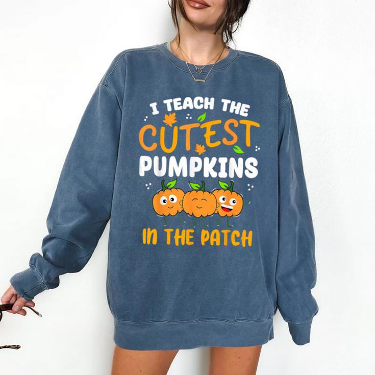Teacher Halloween Pre-K Teacher Kindergarten Cutest Pumpkins Men Women Kids Comfort Colors Sweatshirt Teacher Halloween Pre-K Teacher Kindergarten Cutest Pumpkins Men Women Kids Comfort Colors Sweatshirt