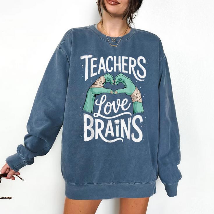 Teacher Halloween Shirt Women Men Teachers Love Brains Comfort Colors Sweatshirt Teacher Halloween Shirt Women Men Teachers Love Brains Comfort Colors Sweatshirt