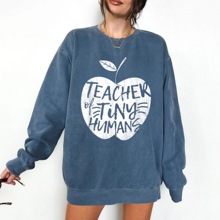 Teacher Of Tiny Humans Preschool Kindergarten Teacher Comfort Colors Sweatshirt