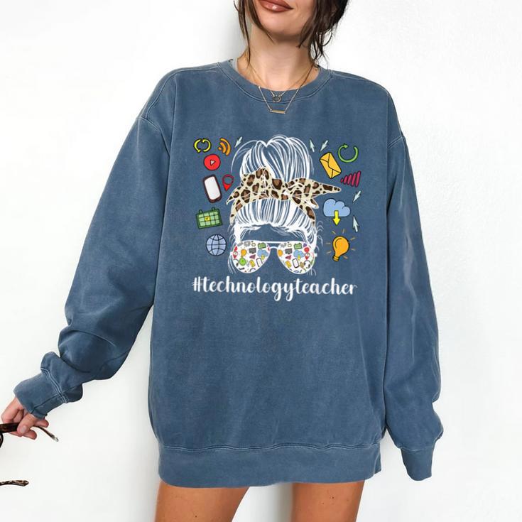 Technology Teacher Messy Bun Technology Teaching Comfort Colors Sweatshirt Technology Teacher Messy Bun Technology Teaching Comfort Colors Sweatshirt