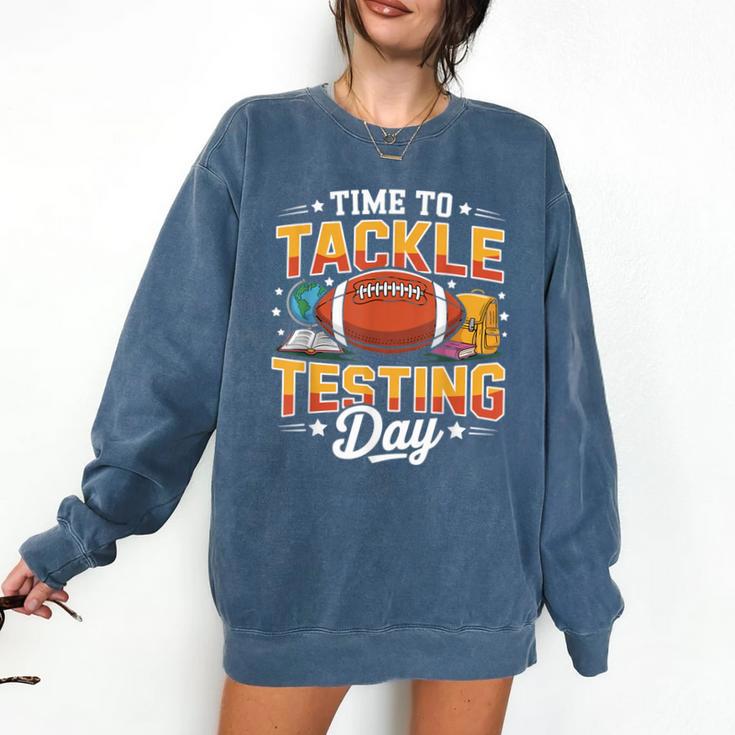 Test Day State Football Tackle Testing Day Sports Teacher Comfort Colors Sweatshirt