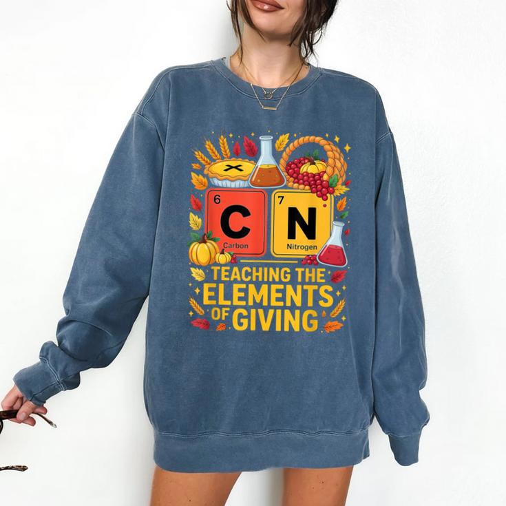 Thanksgiving 67 Meme Science Teacher Periodic Table Women Comfort Colors Sweatshirt