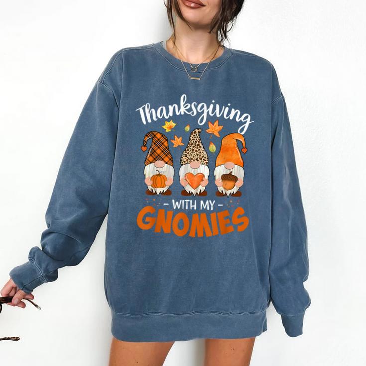 Thanksgiving Shirts For Women With My Gnomies Teachers Gnome Comfort Colors Sweatshirt