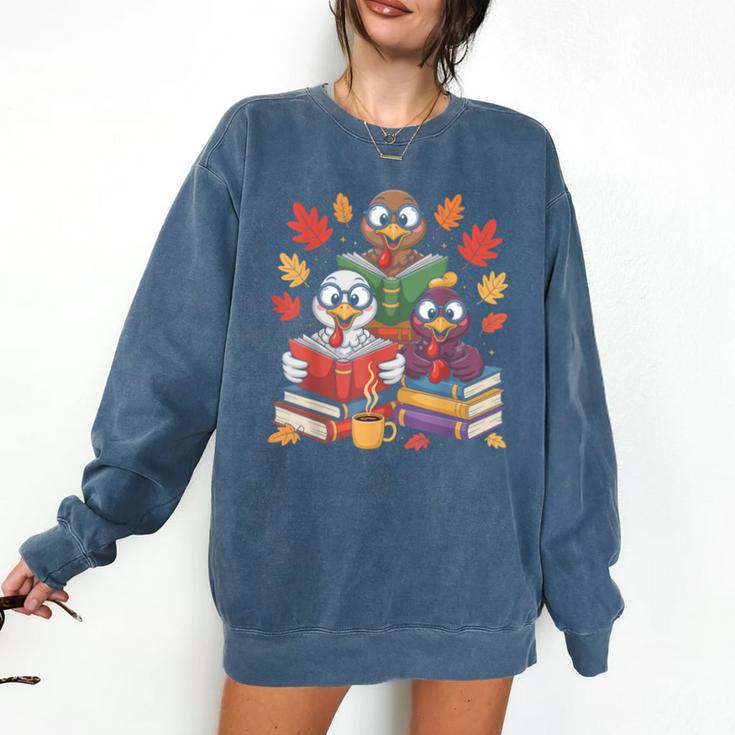Thanksgiving Teacher Books Turkey Reading Book Comfort Colors Sweatshirt