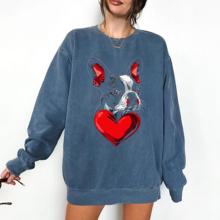 Valentine's Day Boston Terrier Dog Vector Comfort Colors Sweatshirt