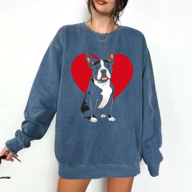Valentine's Day Boston Terrier Lover Comfort Colors Sweatshirt