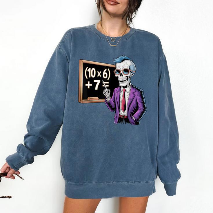 67 Math Teacher Meme Brainrot Six Seven Halloween Equation Comfort Colors Sweatshirt