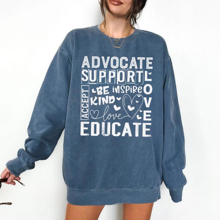 Advocate Support Accept Educate Special Education Teacher Comfort Colors Sweatshirt