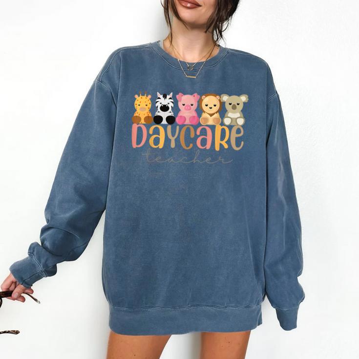 Daycare Teacher Animals Daycare Provider Back To School Comfort Colors Sweatshirt