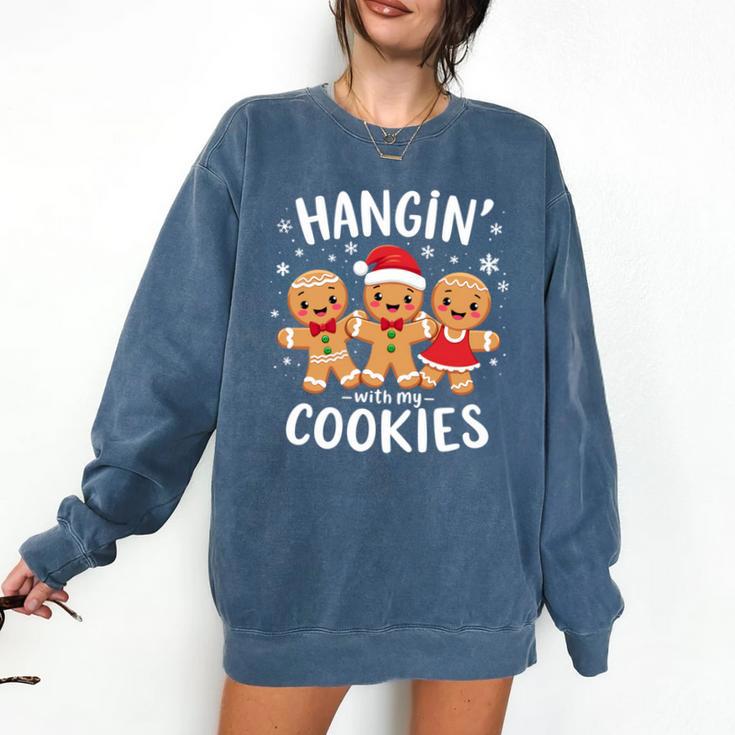 Hanging With My Cookies Gingerbread Christmas Teacher Xmas Comfort Colors Sweatshirt