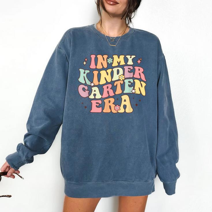 In My Kindergarten Era Retro Back To School Teacher Student Comfort Colors Sweatshirt