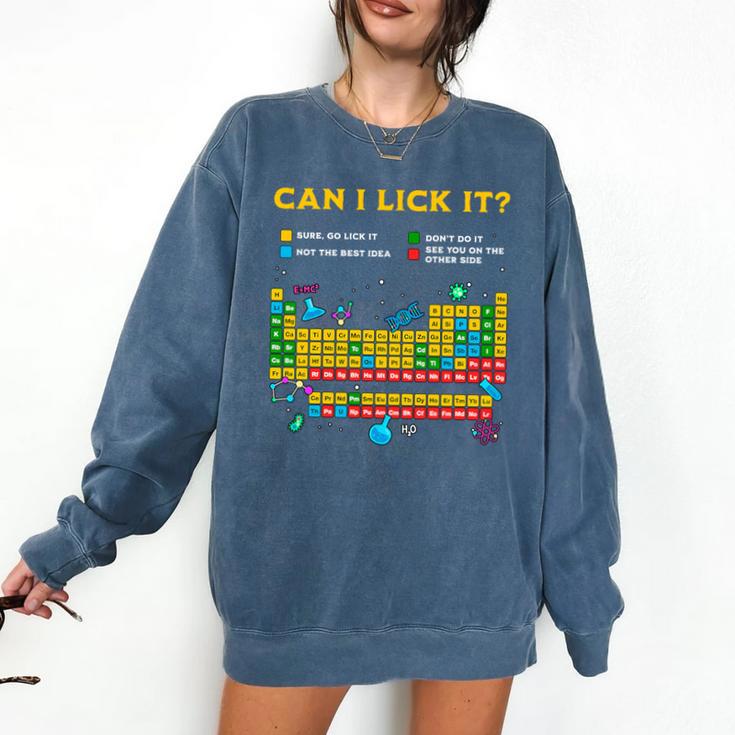 Can I Lick It Periodic Table Science Teacher Student Premium Tri-Blend Comfort Colors Sweatshirt