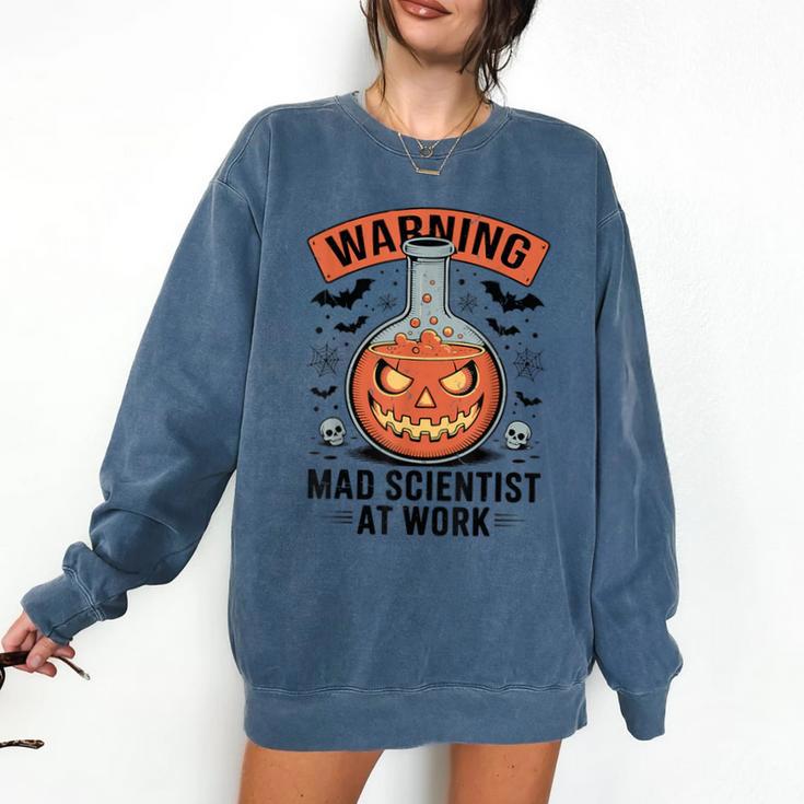 Mad Scientist Pumpkin Science Teacher Halloween Costume Kids Comfort Colors Sweatshirt