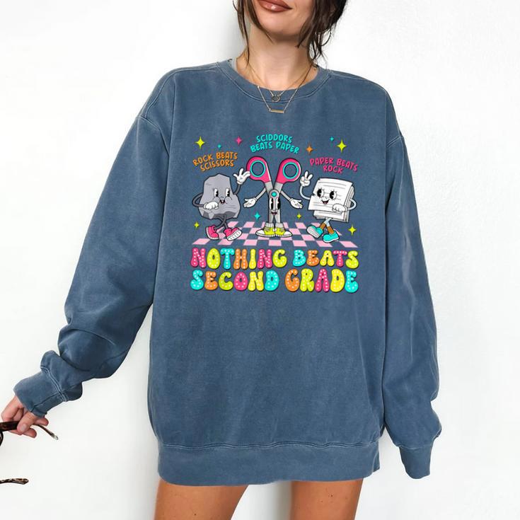 Nothing Beats 2nd Second Grade Back To School Teacher Kids Comfort Colors Sweatshirt