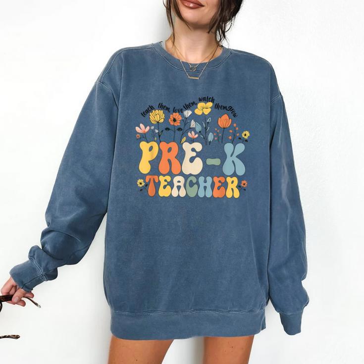 Pre-k Teacher Appreciation Teaching Wildflowers Comfort Colors Sweatshirt