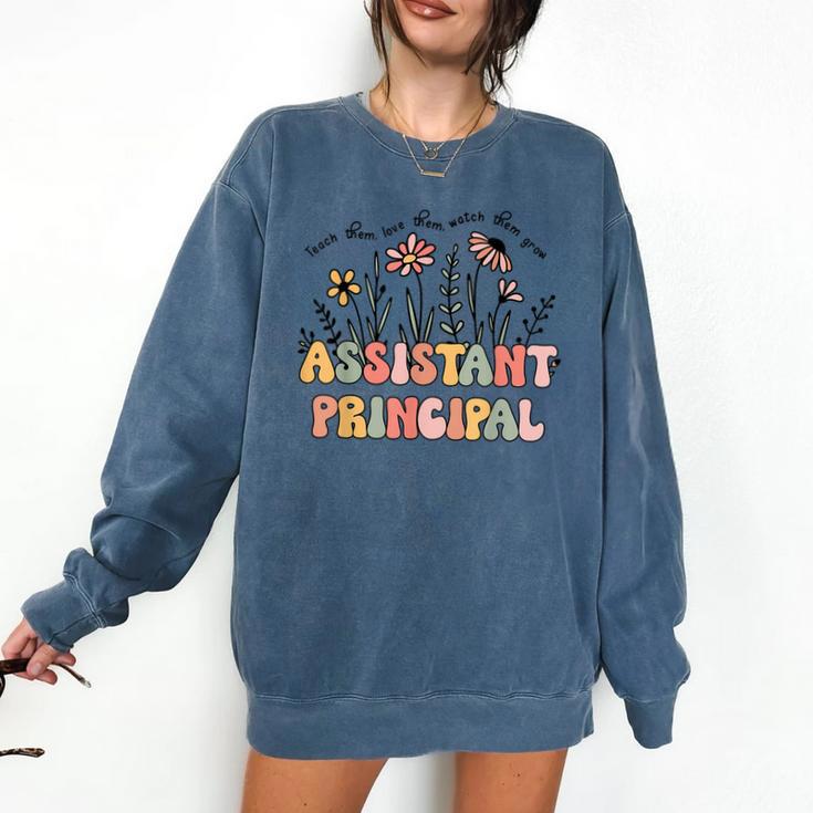Retro Floral Assistant Principal Shirt For Teachers Day Comfort Colors Sweatshirt