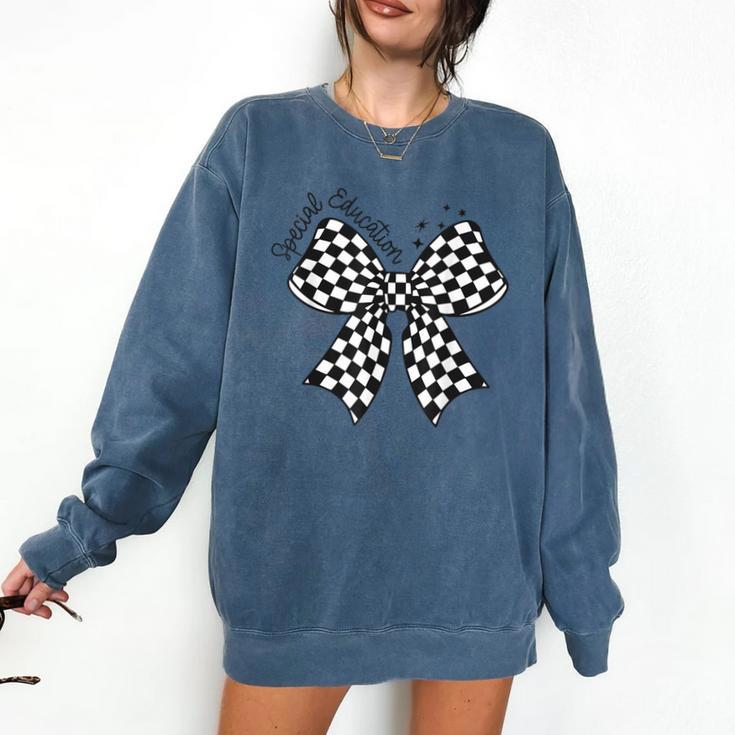 Retro Special Education Squad Coquette Bow SPED Teacher Comfort Colors Sweatshirt