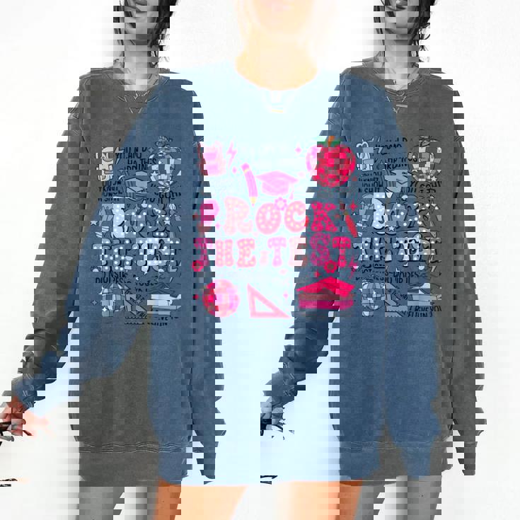 Rock The Test Testing Day Don&#x27;t Stress Do Your Best Teacher For Men Women Girls Kids Comfort Colors Sweatshirt