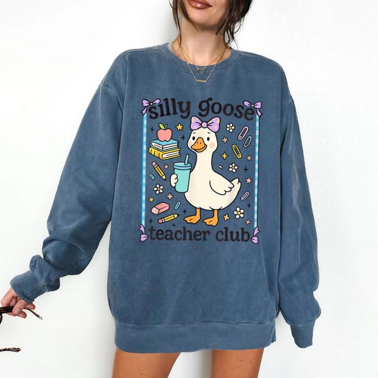 Silly Goose Teacher Club Silly Goose For Teacher Comfort Colors Sweatshirt