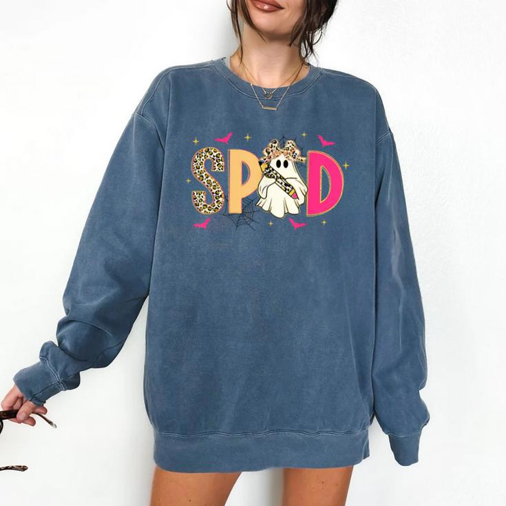 Sped Teacher Halloween Ghost Special Education Preppy Fall Comfort Colors Sweatshirt
