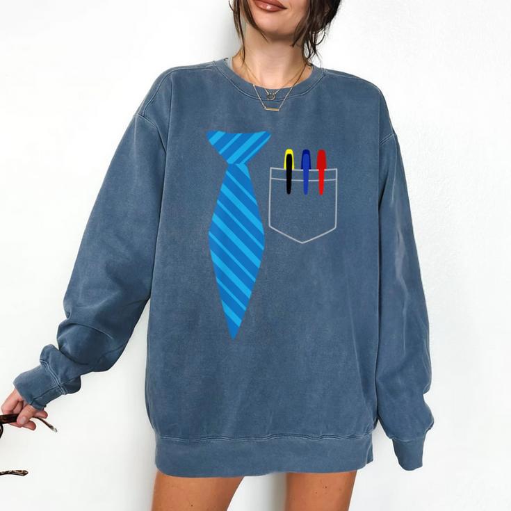 Teacher Tie & Pocket Protector Costume School Comfort Colors Sweatshirt