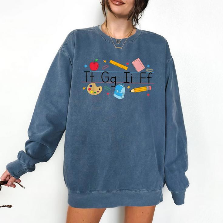TGIF Teacher Alphabet Kindergarten Teacher Appreciation Comfort Colors Sweatshirt