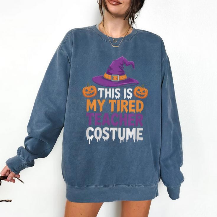This Is My Tired Teacher Costume Halloween Premium Tri-Blend Comfort Colors Sweatshirt