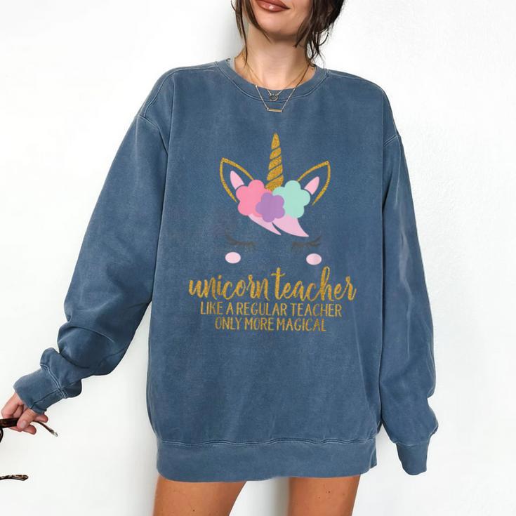 Unicorn Teacher Shirt For Women School Teacher Comfort Colors Sweatshirt